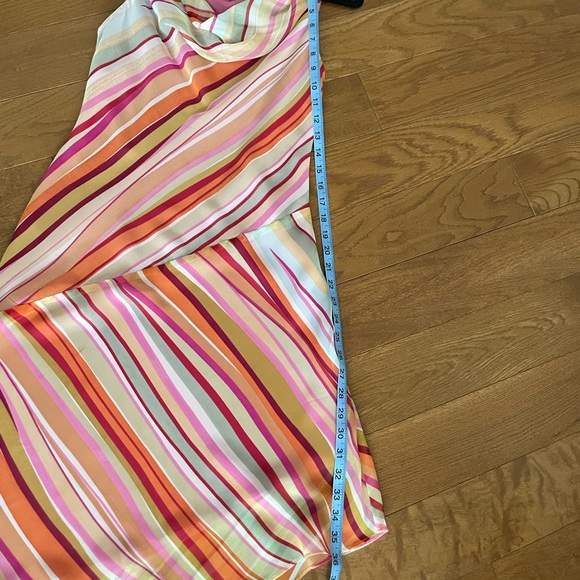 Y2K BCBG Maxazria Stripe Asymmetrical Cowl Neck Dress EUC - Picture 9 of 11